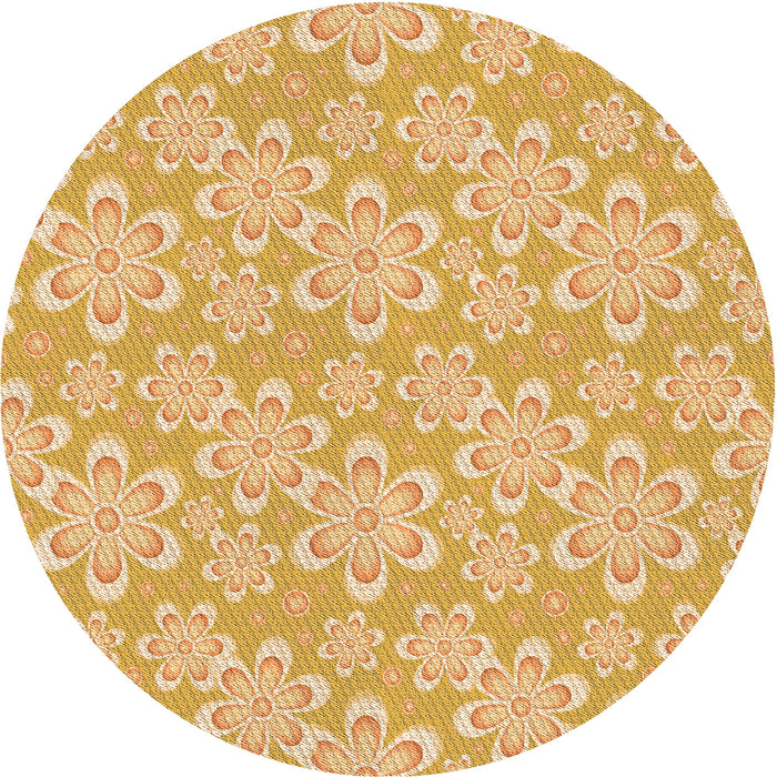 Square Patterned Orange Rug, pat1251org