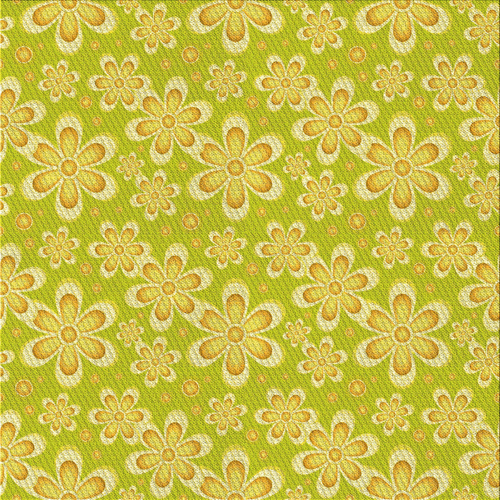 Round Patterned Yellow Rug, pat1251yw