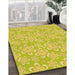 Patterned Yellow Rug in Family Room, pat1251yw