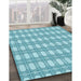 Patterned Blue Rug in Family Room, pat1252lblu