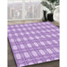 Patterned Purple Rug in Family Room, pat1252pur