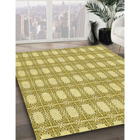 Patterned Dark Golden Brown Rug, pat1252yw