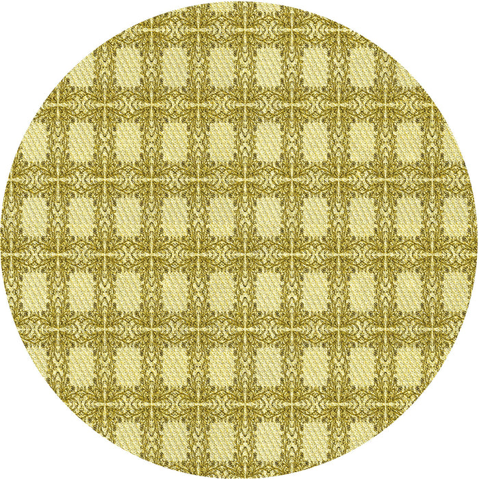 Square Patterned Dark Golden Brown Rug, pat1252yw