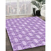 Machine Washable Transitional Purple Rug in a Family Room, wshpat1253pur