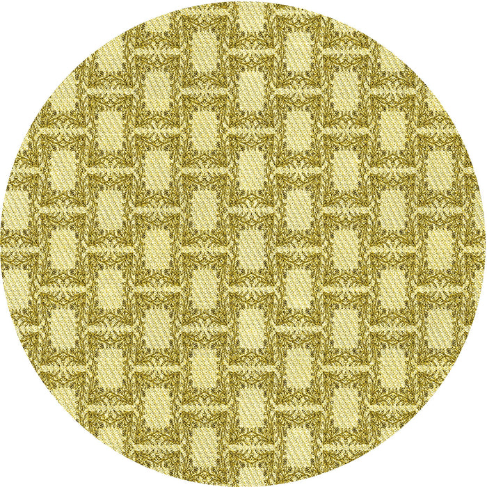 Square Patterned Dark Golden Brown Rug, pat1253yw