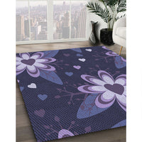 Patterned Light Purple Rug, pat1254blu