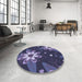 Round Patterned Light Purple Rug in a Office, pat1254blu