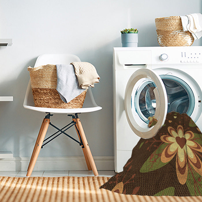 Machine Washable Transitional Night Red Rug in a Washing Machine, wshpat1254brn