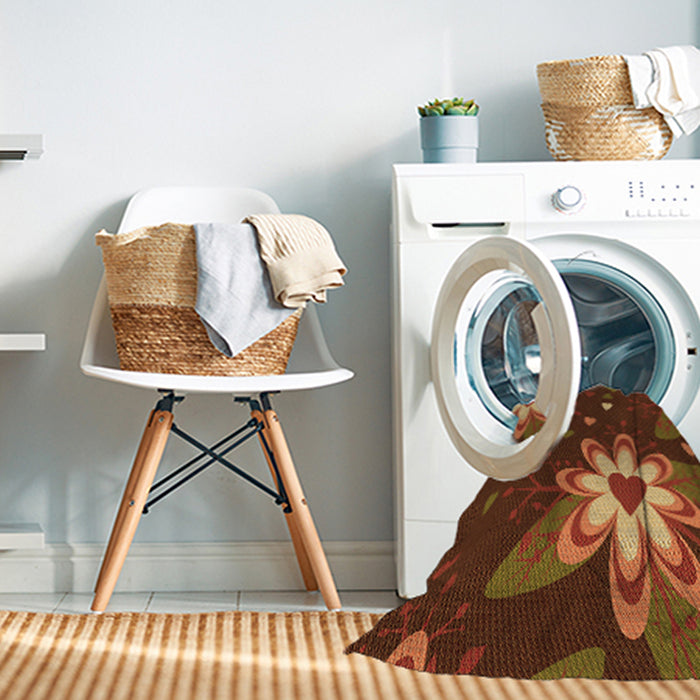 Machine Washable Transitional Saffron Red Rug in a Washing Machine, wshpat1254org