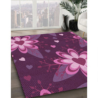 Patterned Orchid Purple Rug, pat1254pur