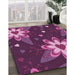 Patterned Orchid Purple Rug in Family Room, pat1254pur