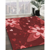 Patterned Red Rug, pat1254rd