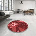 Round Patterned Red Rug in a Office, pat1254rd