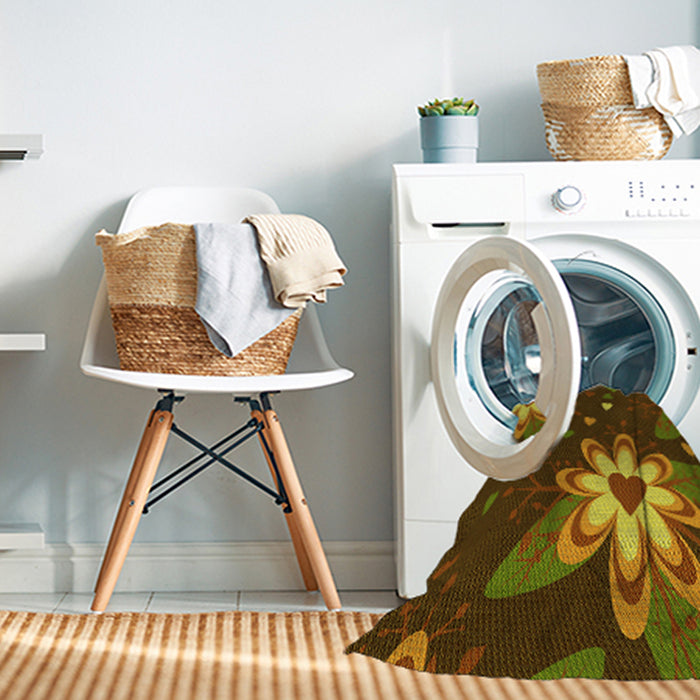 Machine Washable Transitional Red Brown Rug in a Washing Machine, wshpat1254yw