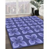 Patterned Sky Blue Rug, pat1255blu