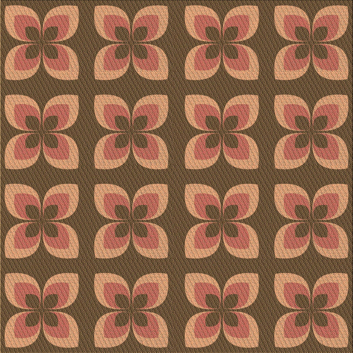 Sideview of Patterned Saddle Brown Rug, pat1255brn