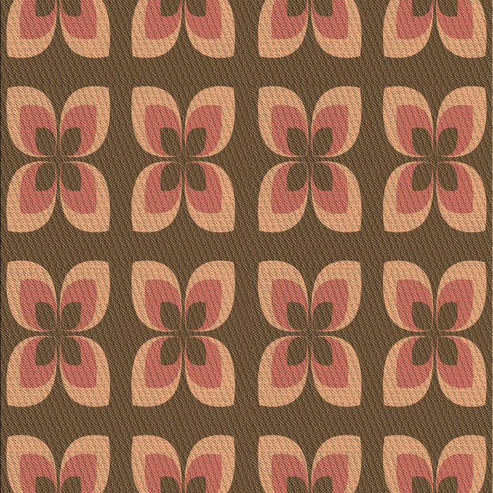 Square Patterned Saddle Brown Rug, pat1255brn