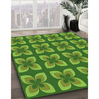 Patterned Green Rug, pat1255grn