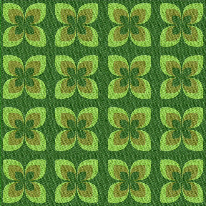 Round Patterned Green Rug, pat1255grn