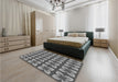 Patterned Dark Gray Rug in a Bedroom, pat1255gry