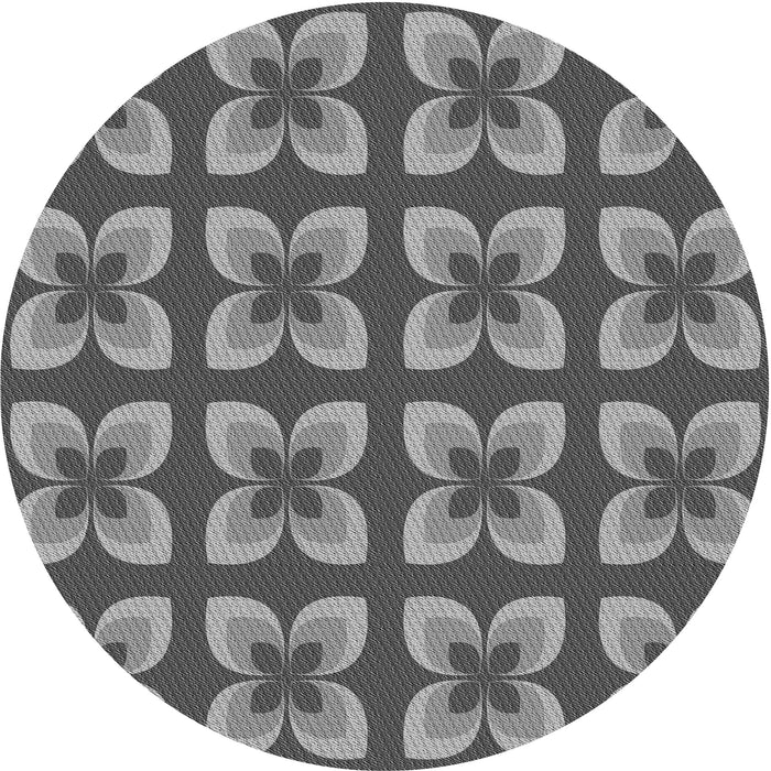 Square Patterned Dark Gray Rug, pat1255gry