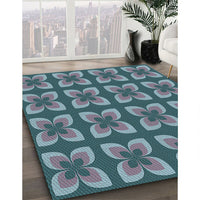 Patterned Koi Blue Rug, pat1255lblu