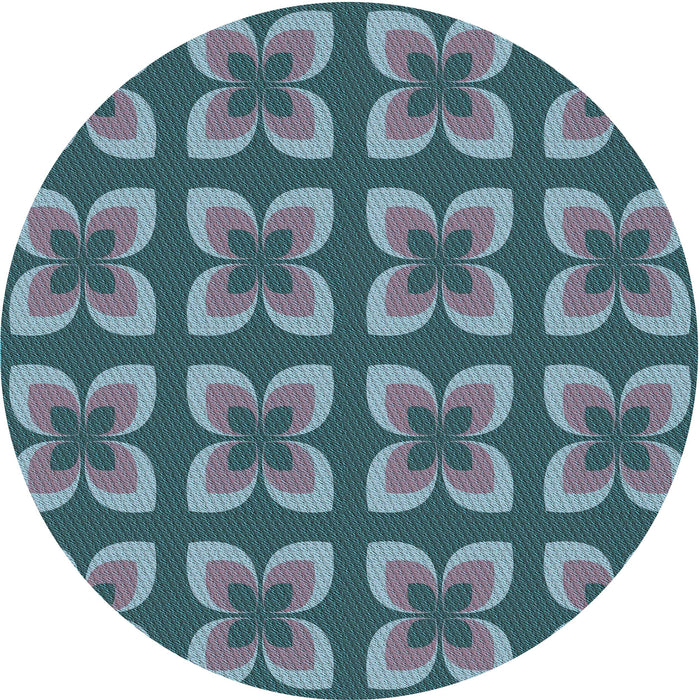 Square Patterned Koi Blue Rug, pat1255lblu