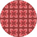 Square Patterned Red Rug, pat1255rd