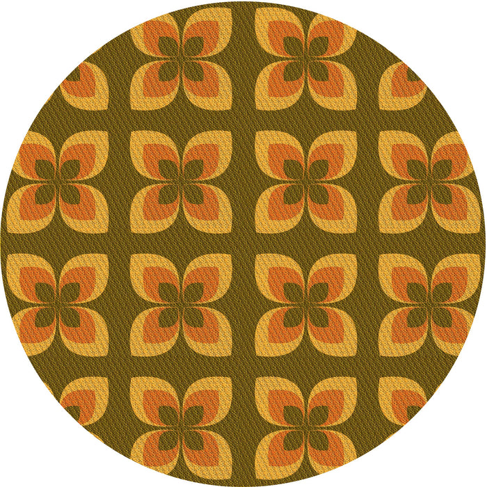 Square Patterned Mahogany Brown Rug, pat1255yw