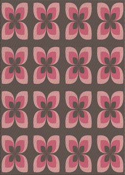 Machine Washable Transitional Vermilion Red Rug, wshpat1255