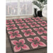 Machine Washable Transitional Vermilion Red Rug in a Family Room, wshpat1255