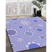 Machine Washable Transitional Medium Slate Blue Rug in a Family Room, wshpat1256blu