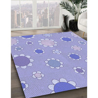 Patterned Medium Slate Blue Rug, pat1256blu