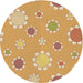 Square Patterned Yellow Orange Rug, pat1256brn