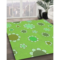 Patterned Emerald Green Rug, pat1256grn