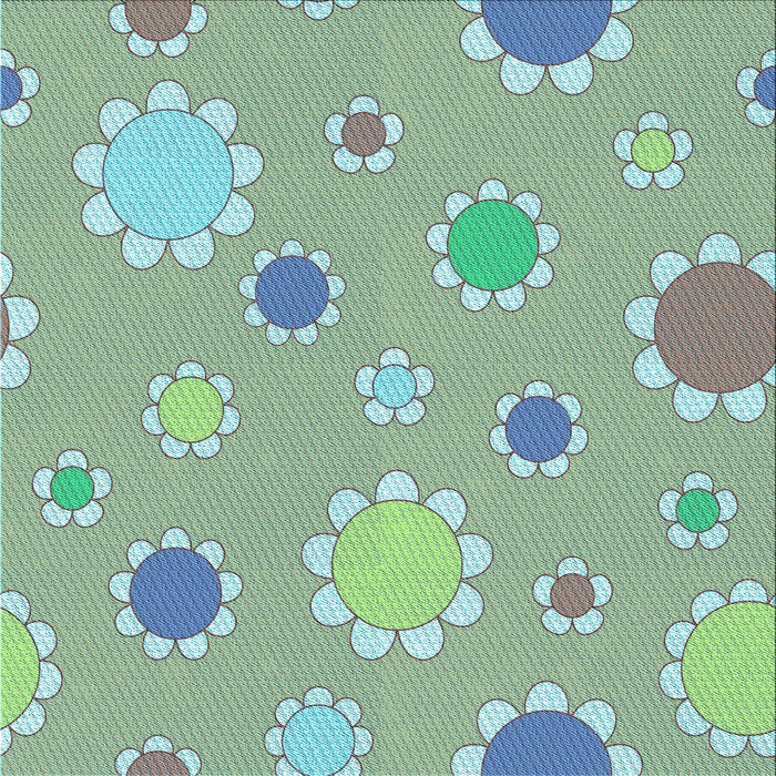 Round Machine Washable Transitional Blue Green Rug, wshpat1256lblu