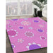 Patterned Violet Purple Rug in Family Room, pat1256pur