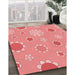 Machine Washable Transitional Pastel Pink Rug in a Family Room, wshpat1256rd