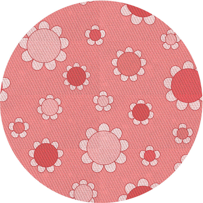 Square Patterned Pastel Pink Rug, pat1256rd