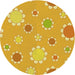 Square Patterned Bright Gold Yellow Rug, pat1256yw