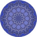 Square Patterned Light Slate Blue Rug, pat1257blu