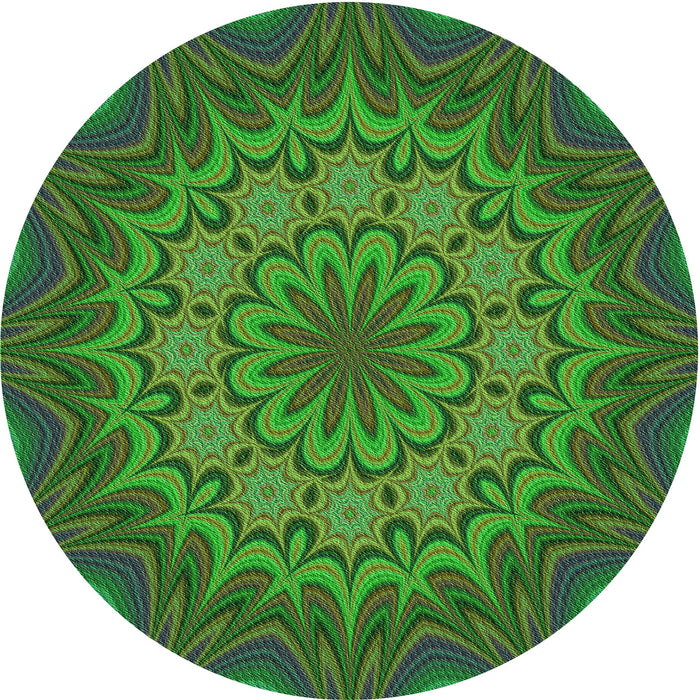 Square Patterned Lime Green Rug, pat1257grn