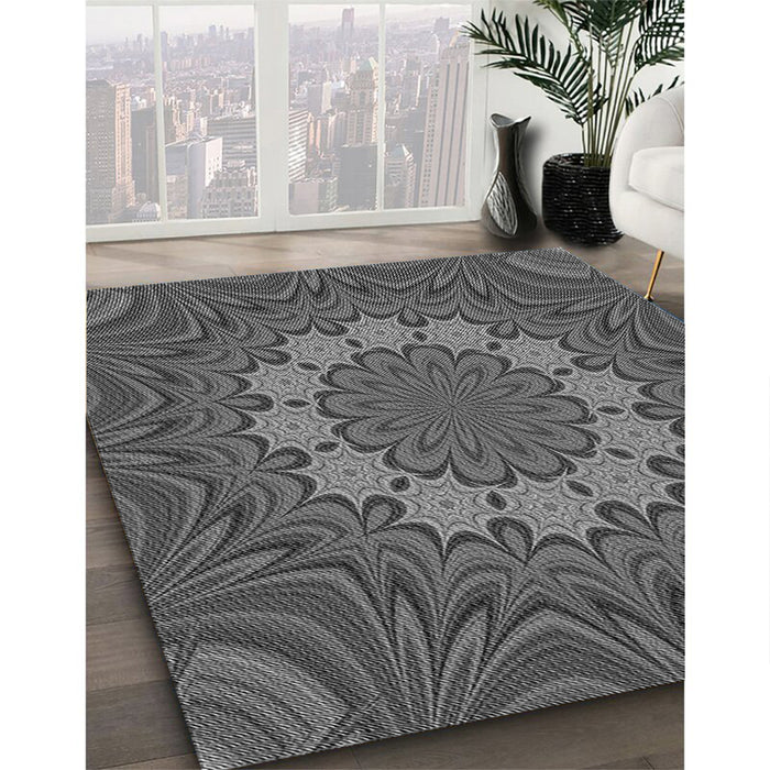 Machine Washable Transitional Gray Rug in a Family Room, wshpat1257gry