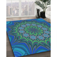 Patterned Blue Rug, pat1257lblu