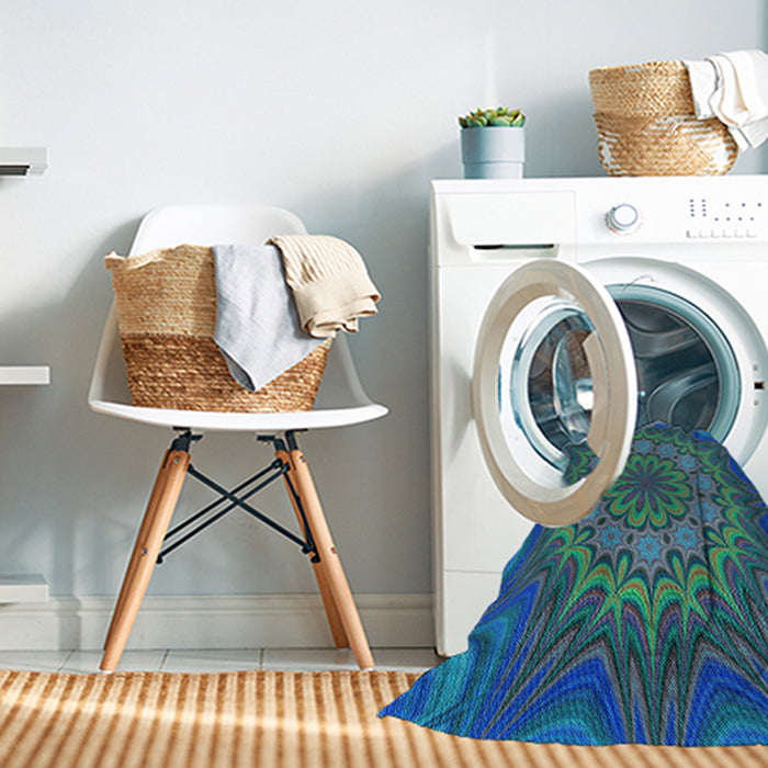 Machine Washable Transitional Blue Rug in a Washing Machine, wshpat1257lblu