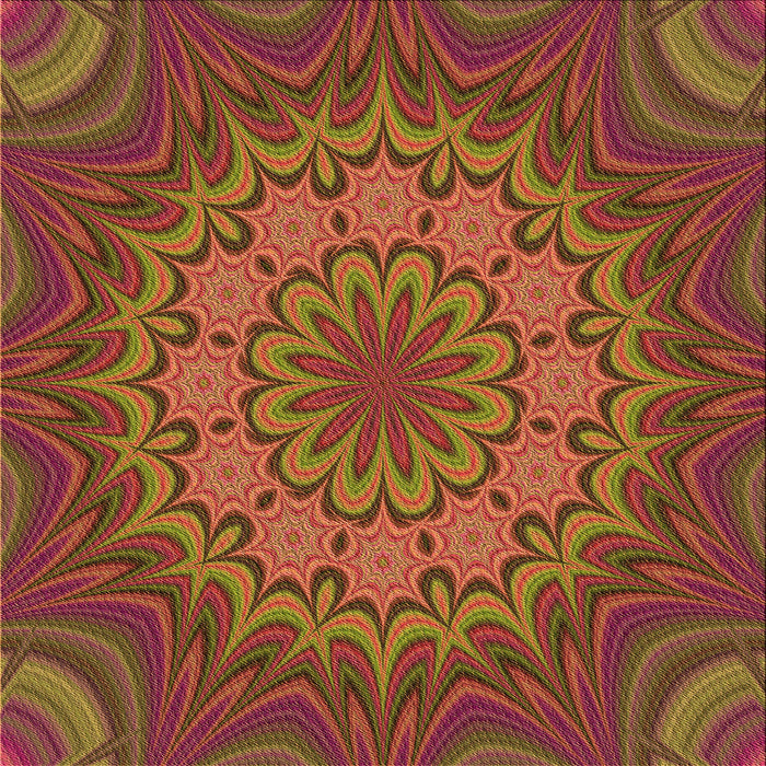 Round Patterned Red Rug, pat1257org