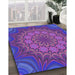 Patterned Purple Rug in Family Room, pat1257pur