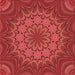 Round Patterned Red Rug, pat1257rd