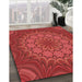 Patterned Red Rug in Family Room, pat1257rd