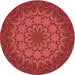 Square Patterned Red Rug, pat1257rd